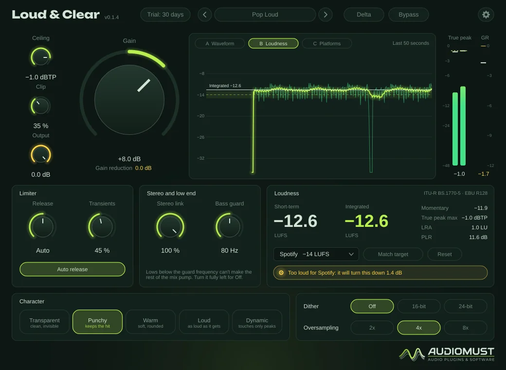 The Loud & Clear loudness history